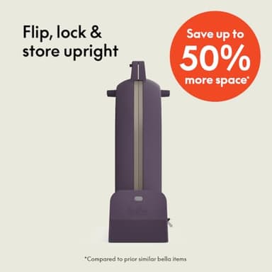 bella Flip-n-Store Waffle Maker, EverGood™ Ceramic Nonstick Coating, Fits-anywhere™ Kitchenware, Power Indicator Light & Touch Handle, 7” Wide & 1" Deep Plates, 1000 Watt, Plum - Image 2