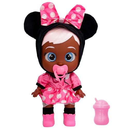Cry Babies Disney Nurturing Baby Doll Inspired by Minnie Mouse, Dressed Up in The Iconic Pink Dress and Cries Real Tears for Kids Age 18 Months and Up - Image 1