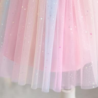 TTYAOVO Toddler Baby Dress Birthday Party Tulle Girl Dresses Size 100(3 Years, 2108 Rainbow) - Image 6