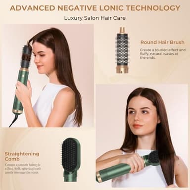 Blow Dryer Brush 5 in 1, Negative Ion Hair Dryer Brush Set Upgrade Hot Air Brush Air Styler Curling Wrap Air Curler, Curling Iron Hair Styling Tools As A Gift for Straight/Curl/Drying/Smoothing - Image 5