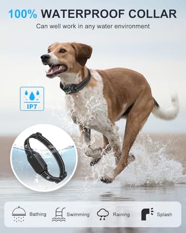 No Shock Dog Training Collar with Remote, Dog Vibration Collar with Controller Beep and Vibrate Only, Safe Lock Waterproof Rechargeable Vibrating Collars for Dogs(10-120 lbs)-No Prongs (Black) - Image 4