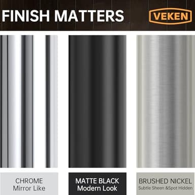 Veken 10" Luxurious All Metal Rain Shower Head with Handheld, High Pressure Rainfall Shower Heads wih Extension Arm, Wide Dual Showerhead with Spray Combo, Bathroom Accessories, Chrome, Silver - Image 4