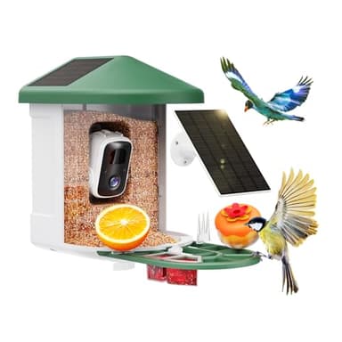 HARYMOR Bird Feeder with Camera with AI Identify Birds Species Solar Panel, Smart Bird House with Cam, 2K Live View, Instant Arrival Alerts - Image 1