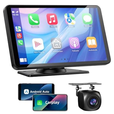 VUKARUAL Wireless Apple Carplay and Android Auto Screen for Car, 7" HD Portable Touch Screen Car Stereo with Bluetooth, Backup Camera, Navigation, Mirror Link for All Vehicles - Image 1