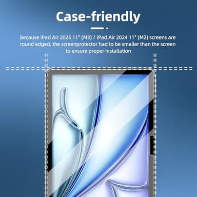 NEW'C 2 Pack Designed for iPad Air 2025 11 inches (M3), iPad Air 2024 11 inches (M2) Screen Protector Tempered Glass, Bubble Free, Ultra Resistant - Image 3