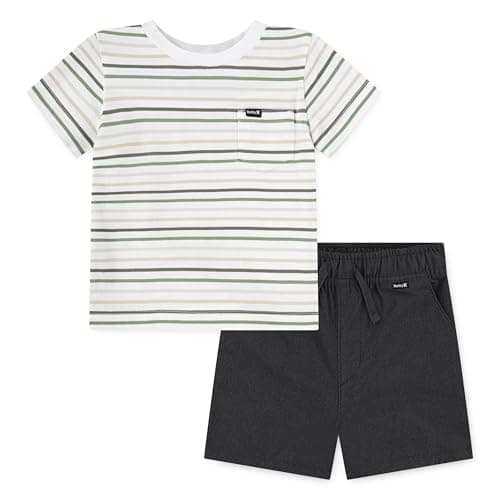 Hurley Soft Basic Cloud Slub T-Shirt and Shorts 2-Piece Outfit Set - Image 1