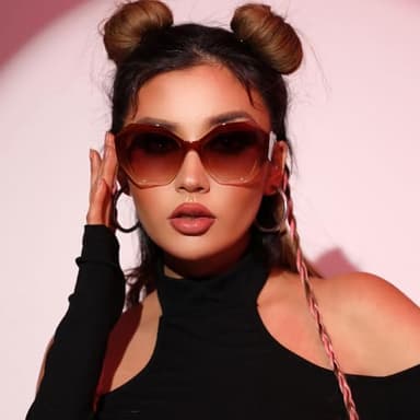 KOPKOYK Trendy Sunglasses for Women Men Retro Polygon Designer Inspired Butterfly Sun Glasses Hexagonal Shades Brown Gradient - Image 3
