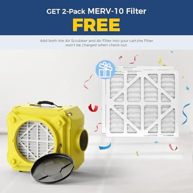 ALORAIR Air Scrubber with 3 Stage Filtration, Stackable Negative Air Machine for Industrial and Commercial Use, Heavy Duty Air Cleaner with MERV-10 Filter, HEPA/Activated carbon Filter, Yellow - Image 2