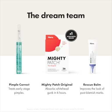 Mighty Patch™ Original patch from Hero Cosmetics – The #1 Hydrocolloid Acne Pimple Patch for Shrinking Zits and Whiteheads in 1 use; Nighttime Spot Stickers for Face and Skin (36 Count) - Image 6
