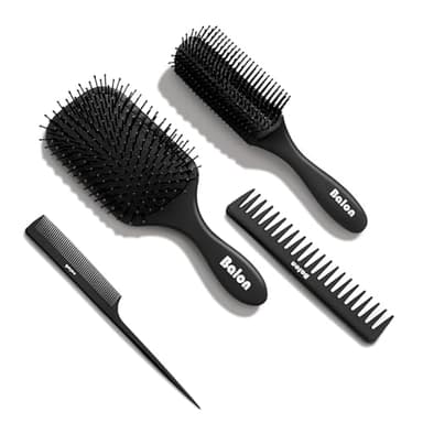 Balon Hair Brush for Women and Men, 4Pcs Paddle Brush Detangling Brush Hair Comb Set for Long Thick Thin Curly Hair, Hairbrush Great On Wet or Dry, No More Tangle - Image 1