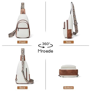 Mroede Crossbody Bags for Women 4-Pockets Sling Bag Fanny Pack Chest Purse Backpack Casual Daypacks Travel Shopping - Image 8