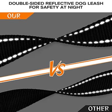 Joytale Dog Leash Heavy Duty for Large Dogs That Pull, Double Handle for Traffic Control, Double-Sided Reflective Leashes for Large Medium Dogs Night Safety, 6FT, Black - Image 5