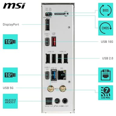 MSI B850 Gaming Plus WiFi Motherboard, ATX - Supports AMD Ryzen 9000/8000 / 7000 Processors, AM5 - DDR5 Memory Boost 8200+ MT/s (OC), PCIe 5.0 x16 & 4.0 x16, M.2 Gen5, Wi-Fi 7, 5G LAN - Image 6