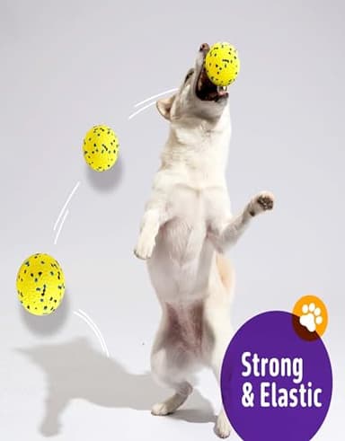 Kimee Dog Balls Upgraded Dog Tennis Balls for Aggressive Chewers, 5.3'' Indestructible Tennis Ball, More Bite-Proof Chew Toys, Long-Lasting Teething Ball for Puppies Small Medium Large Dogs - Image 6