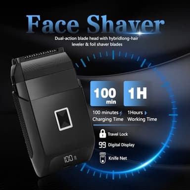 Soonsell Manscape Beard Trimmer for Men,Ball Shaver,Nose Hair Clippers,Electric Razor,Hair Clippers for Men,4 IN1 Men's Grooming Kit,LED Display,Waterproof,Wet/Dry Trimmer - Image 4