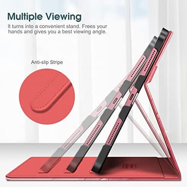 Fintie Case for iPad (A16) 11th Generation 11 Inch (2025), iPad 10th Generation 10.9 Inch (2022), Multi-Angle Viewing Protective Stand Cover with Pencil Holder & Pocket, Marble Pink - Image 4