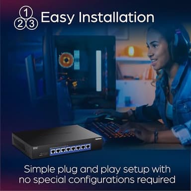 TRENDnet 8-Port 10G Switch, TEG-S708, 8 x 10G RJ-45 Ports, 160Gbps Switching Capacity Rack mountable, Ethernet Splitter, NDAA & TAA Compliant, Lifetime Protection, Black - Image 5