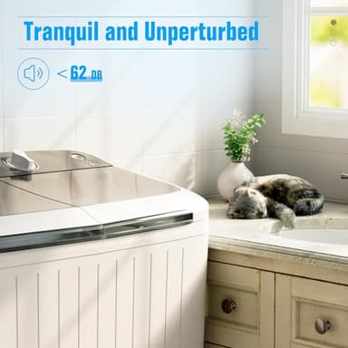 SUNCROWN Portable Washing Machine 16lbs, Compact Twin Tub Semi Automatic Washer, Energy-Saving Mini Laundry Combo with Extended Drain Hose & Pump for Dorms, Apartments, RV, White+Black - Image 3