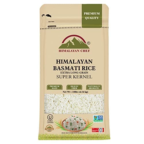 Himalayan Chef Basmati Rice, Natural Extra Long Grain Super Kernal Rice, Premium Quality, Quick Cooking Aromatic, Non-GMO, Halal and Kosher Certified - 10 lbs - Image 1