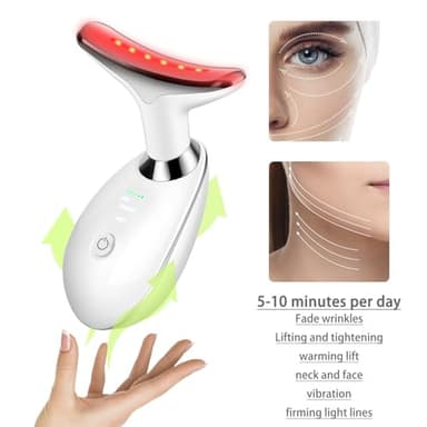 JURP Face Neck Beauty Device, 7 Color Led Face Neck Massager,Multifunctional Facial Skin Care Tool, Ideal for Home Skin Care - Image 3