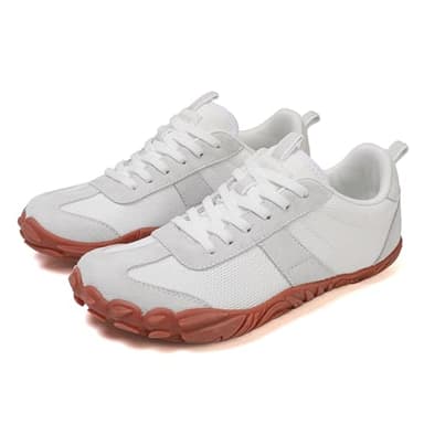UBFEN Sneakers Barefoot Shoes for Womens Mens Minimalist Trail Running Hiking Comfortable Walking White Size US 7.5 Women/5.5 Men - Image 7