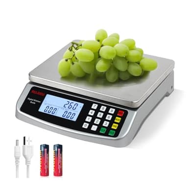 Food Scale 88lb/40kg Large Digital Kitchen Scale 0.05oz/1g with Price Computing Commercial Scale 304 Stainless Steel gram Scale for Baking Cooking Meat Restaurant ,USB or AA Battery(Included) - Image 1