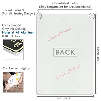 Funny "Gardening Because Murder Is Wrong" Metal Sign: Women's Garden Gift for Yard, Backyard, Patio & Porch Decor, 12" x 8", (263) - Image 3