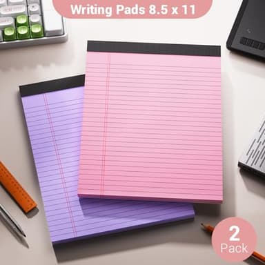 Legal Pads 8.5 x 11 Colored Note Pads, 2 Pack Notepads 8.5 x 11 Lined Paper, Colored Notebook Paper Writing Pads 30 Sheets per Colored Paper Pads 8.5 x 11 for Purple Legal Pads Home Office School - Image 7