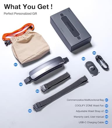 TORRAS 2025 Top Portable Waist Fan COOLiFY Zone 3, Ultra-Light Personal Wearable Belt Fan, 26ft/s Strongest Wind for Full Body Cooling【No.1 Cooling Area & Cool Tech】 Rechargeable for Outdoor/Jobsite - Image 9