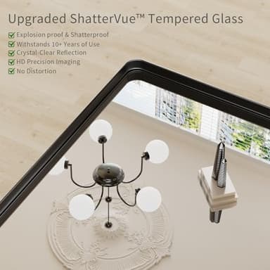 Koonmi Black Wall Mirror for Bathroom, 24x36 Inch Matte Deep Framed Rounded Rectangle Vanity Mirror for Farmhouse Living Room, Tempered Glass, Anti-Rust, Vertically or Horizontally - Image 2