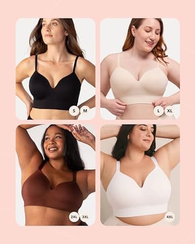 SHAPERMINT Bras for Women - Lingerie Bra, Bralettes for Women with Support, No Underwire Plus Size Bras for Women Rose Tan - Image 4
