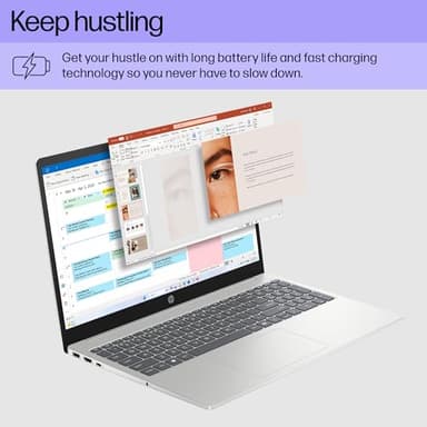 HP 15.6 inch Laptop, HD Touchscreen Display, AMD Ryzen 3 7320U, 8 GB RAM, 256 GB SSD, AMD Radeon Graphics, Windows 11 Home, Natural Silver, 15-fc0399nr - Image 4
