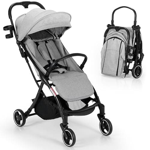 OneBlis Lightweight Baby Strollers, 2-in-1 Convertible Infant Stroller with Bassinet Mode, One-Handed Folding Stroller for Toddler for Travel Includes Raincover, Bumper Bar, Cupholder, Grey - Image 1