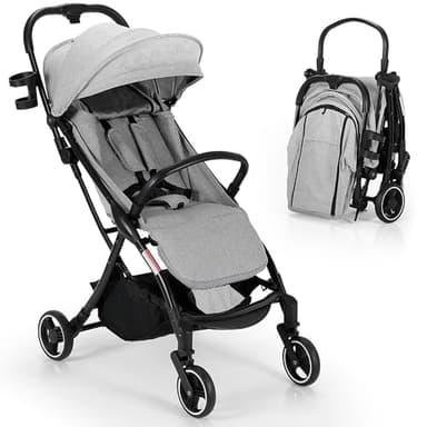 OneBlis Lightweight Baby Strollers, 2-in-1 Convertible Infant Stroller with Bassinet Mode, One-Handed Folding Stroller for Toddler for Travel Includes Raincover, Bumper Bar, Cupholder, Grey - Image 1