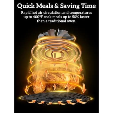 Kitchen Elite Digital Air Fryer Oven, Compact Cooker with 6 Presets and Nonstick Basket for Fast Cooking and Easy Cleanup, 5.28 Quart, Stainless Steel - Image 4