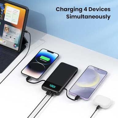Portable Charger for iPhone with Built in Cables and Wall Plug,Upgraded 13800mAh Fast Charging USB C Power Bank,4 Outputs Travel Essential Battery Pack Compatible with iPhone 16/15/14,Samsung,Android - Image 7