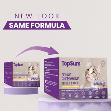 TopSum Cat Calming Diffuser Refills: Pheromone Refill for Cats, Long-Lasting 6-Month Supply, Compatible with Most Diffusers, 6 Pack (Purple) - Image 2