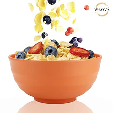 Wheat Straw Bowls Set 60 OZ Unbreakable Large Cereal Set of 6 - Microwave and Dishwasher Safe, Big for Camping and Party - BPA Free Soup Bowl for Serving Oatmeal and Salad - 6 Colors - Image 6
