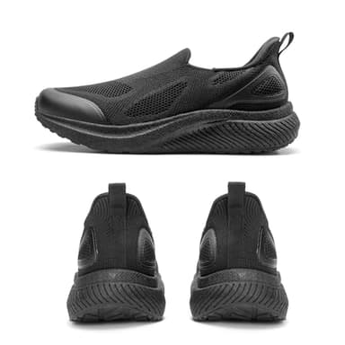 ALLSWIFIT Men's Hands-Free Slip On Walking Shoes Laceless Comfortable Tennis Sneakers,Size 13,All Black,SARR016M - Image 4
