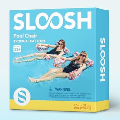 Sloosh Pool Floats Chairs Adult, 2 Packs Inflatable Pool Lounge Chairs,Blow up Hammock Pool Noodles Floats for Adults,Flower Pattern Floating Water Chair for Pool Lake River(Tropical Flowers) - Image 7