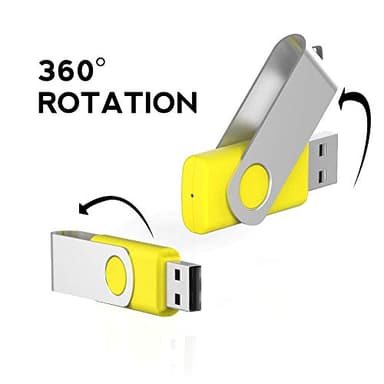 Aiibe 5 Pack 64GB USB Flash Drive 64 GB Flash Drives Thumb Drive Swivel USB Stick USB 2.0 Pen Drive (64G, 5 Mixed Colors: Black Red Yellow White Purple) - Image 5