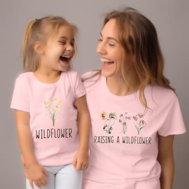 Raising A Wildflower Shirt Mom Toddler Matching Tshirt Mommy and Me Matching Tee Mother Daughter Son Mama Mini Outfit - Image 5