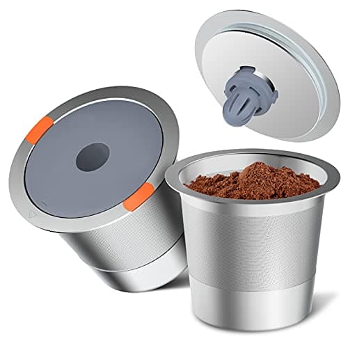 Noalto Reusable K Cups and Coffee Pods,Universal stainless steel k Cups for Keurig 2.0 and 1.0 Coffee Makers machine(2pack) - Image 1