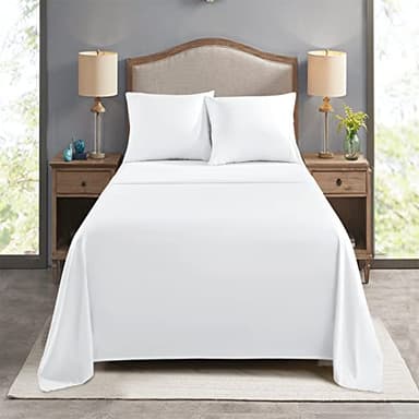 FreshCulture Twin Flat Sheets Only, Pack of 6, Soft Microfiber Bedding Sheets for Home, Salons, Hotels, Bulk Flat Sheets Only Twin Size (White) - Image 7