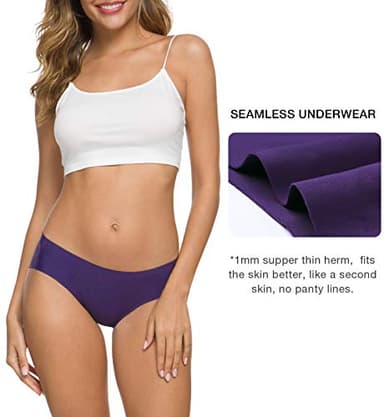 Altheanray Women’s Seamless Underwear No Show Panties Soft Stretch Bikini Underwears 6 Pack(3081M-color9) - Image 3