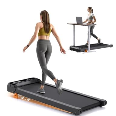 Walking Pad Treadmill with Incline, 3-Levels 300 lbs Capacity 4 in 1 Portable Under Desk Treadmill for Home Office Apartment, Mini Space-Saving Compact Design, 2.5HP Ultra-Quiet, Heavy Duty Black - Image 1