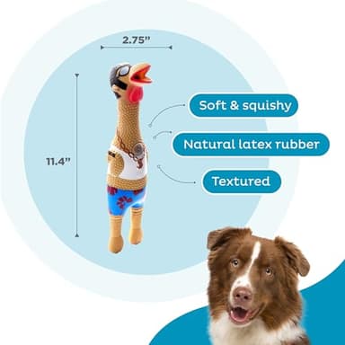 Outward Hound by Charming Pet Squawkers Earl Latex Squeaky Rubber Chicken Dog Toy, Funny Interactive Holiday Toy for Dogs, Large Size - Image 3