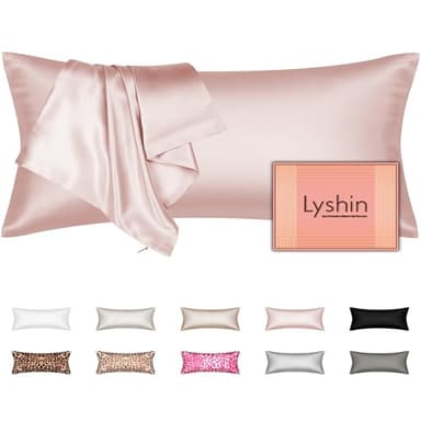 Silk Body Pillow Cover with Zipper, Mulberry Silk Pillow Cases Body Size Ultra Smooth and Soft Breathable Cooling Silk Satin Body Pillowcase for Hair and Skin (20x54 Inches, 1 Pack) - Image 1