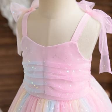 TTYAOVO Toddler Baby Dress Birthday Party Tulle Girl Dresses Size 100(3 Years, 2108 Rainbow) - Image 4