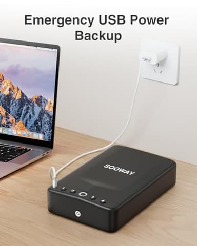 Gun Safe, Small Pistol Safe Biometric Gun Safe for Handgun, Portable Fingerprint Quick Access Gun Lock Box for Car Travel Nightstand Bedside - Image 5